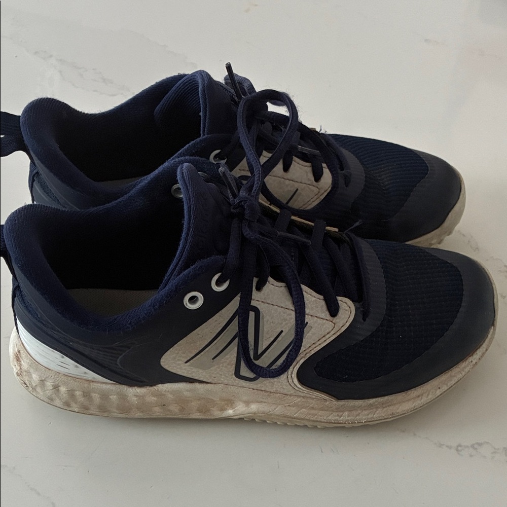 New Balance Navy and White Turf Shoes